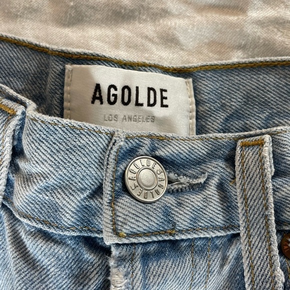Agolde Highrise Straight Leg Denim Jorts - Picture 7 of 10